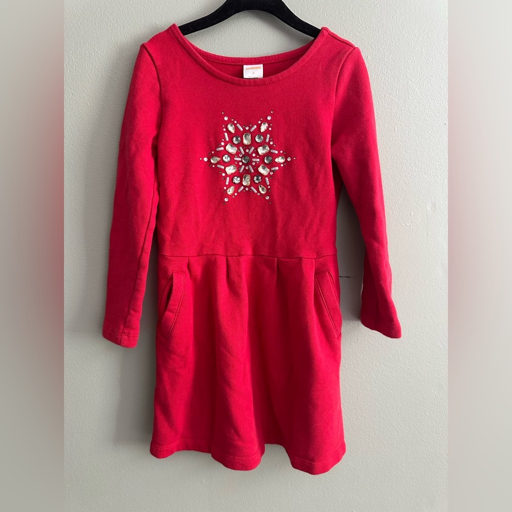 Gymboree Red Dress Snowflake Size 5